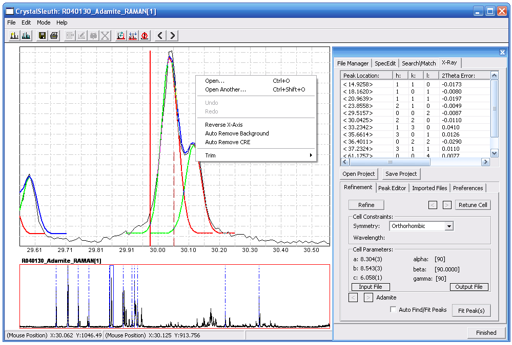 Database of Raman spectroscopy, X-ray diffraction and 